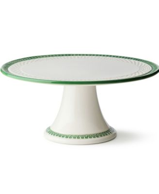 Сертифицированная международная тарелка для торта с тиснением Le Jardin на ножках из ротанга