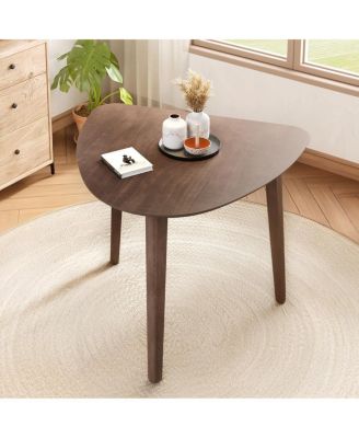 Треугольный деревянный стол Streamdale Furniture - современный компактный приставной столик геометрической формы.