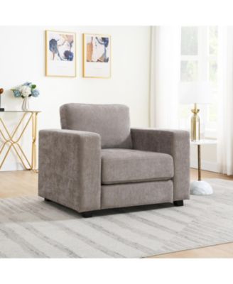 Мебель Streamdale Стул Streamdale Oversize с акцентом из синели, моющийся чехол коричневого цвета