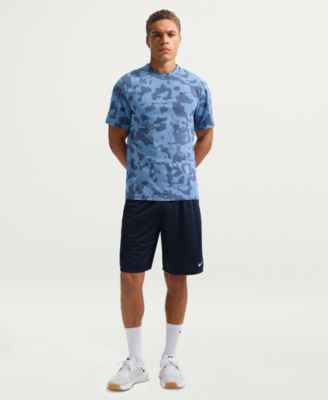 Мужская тренировочная футболка Nike Hyverse Dri-FIT UV с коротким рукавом и круглым вырезом горловины, синяя