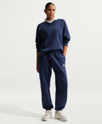 Спортивные женские брюки оверсайз из флиса Phoenix от Nike синего цвета