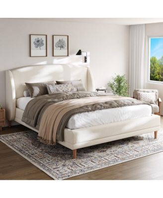 Каркас кровати Streamdale Furniture California King с обивкой из букле