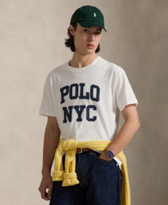 Мужская футболка Polo Ralph Lauren из джерси классического кроя с графическим рисунком белого цвета