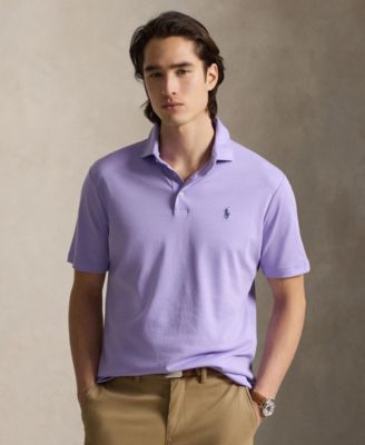 Мужская рубашка поло классического покроя от Polo Ralph Lauren фиолетового цвета