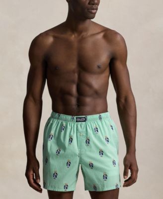 Мужские классические тканые боксерские трусы Polo Ralph Lauren зеленого цвета