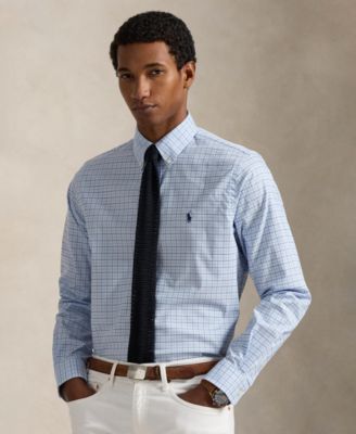 Мужская рубашка Polo Ralph Lauren классического покроя синего цвета