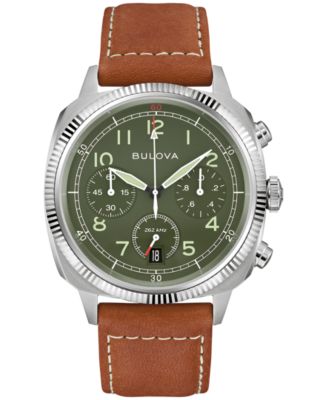 Мужские часы Bulova VWI Chrono 37,5 мм с коричневым ремешком, коричневые
