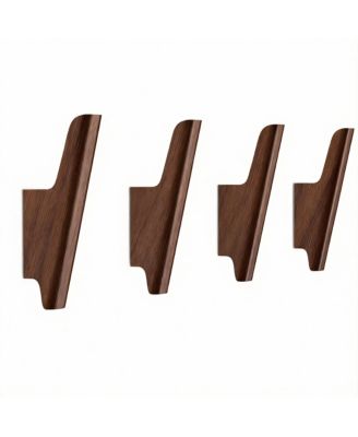 Деревянные настенные крючки YIGII, 4 упаковки - Крючки для пальто, шляп, сумок, рюкзаков для прихожей, ванной комнаты