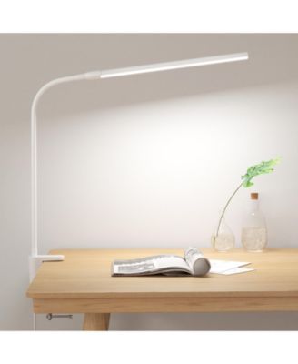 Настольная светодиодная лампа Gooseneck с зажимом на шее, питающаяся от USB, с 3 цветовыми режимами, 10 яркостей, регулируемая на 360 градусов белого цвета