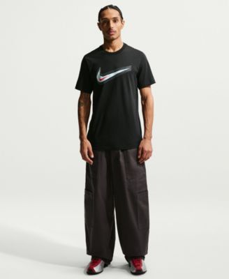 Мужская футболка с круглым вырезом и логотипом Nike Swoosh, черная