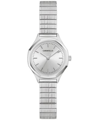 Женские часы Caravelle 24 мм винтажные, серебристые