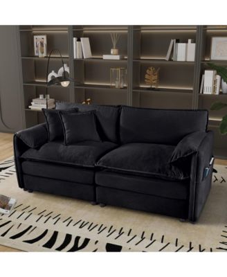 Диван-кровать Boyel Living Oversize из синели, Большой 2-местный диван Small Cloud, Современный удобный диван-кровать с глубоким сиденьем, комбинация 