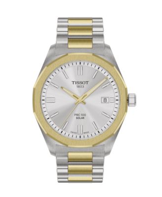 Мужские часы Tissot из нержавеющей стали с PVD-покрытием из желтого золота, серебро 39 мм