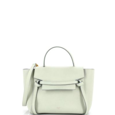 Бывшая в употреблении поясная сумка Celine Micro из текстурированной кожи зеленого цвета