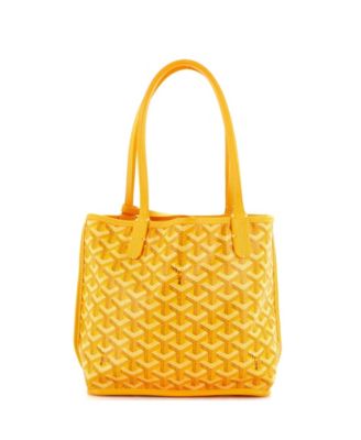 Бывшая в употреблении реверсивная сумка Goyard Mini Anjou из желтого холста с покрытием