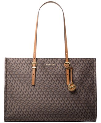 Фирменная большая сумка-тоут Michael Kors Zadie коричневого цвета