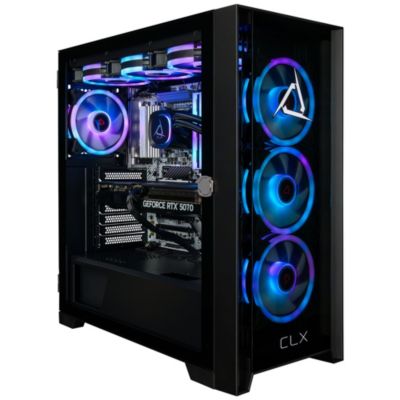 Игровой ПК CLX Set - Intel Core Ultra 7 270K Plus с жидкостным охлаждением, 3,7 ГГц, 32 ГБ оперативной памяти DDR5, видеокарта GeForce RTX 5070 12 ГБ, SSD-накопитель емкостью 2 ТБ, Wi-Fi, Windows 11 Home black