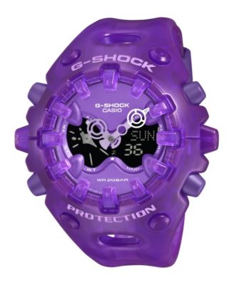 Мужские японские кварцевые аналоговые цифровые часы G-Shock из фиолетовой смолы 58,2 мм фиолетового цвета