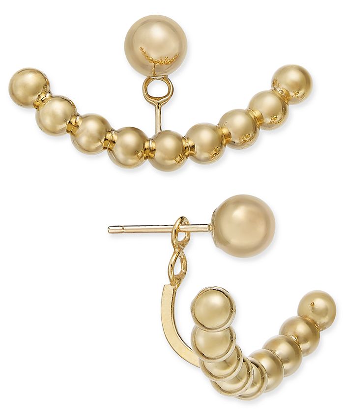 Macy's Ball Stud Earring Jackets in 14k Gold & Reviews Earrings