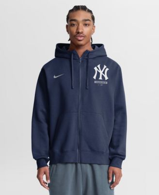 Мужская толстовка Nike Navy New York Yankees Prime Time Lockup с капюшоном на молнии синего цвета
