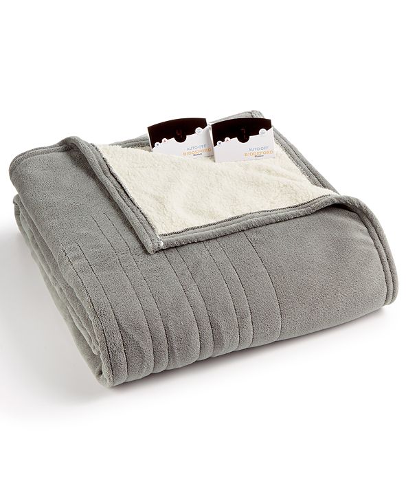 Biddeford Microplush Reverse Faux Sherpa Electric King Blanket