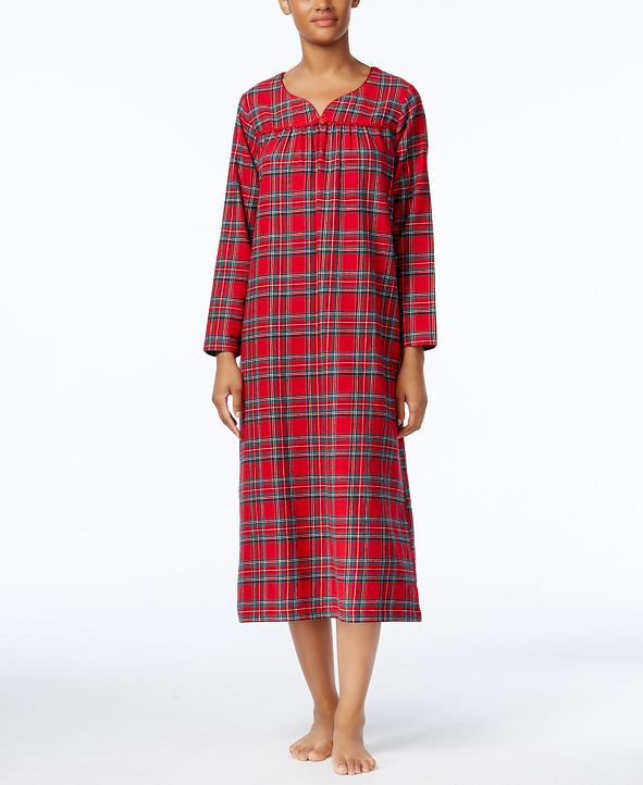 Charter Club Printed Flannel Nightgown, Created for Macy's & Reviews ...