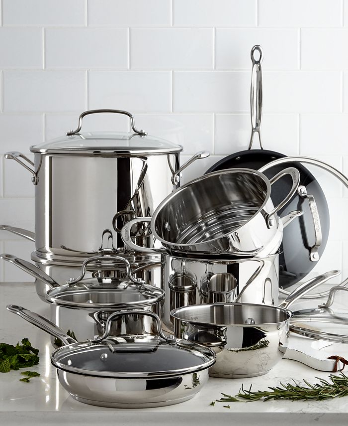 Cuisinart Chef S Classic 14 Pc Stainless Steel Cookware Set Created For Macy S Reviews Cookware Sets Macy S