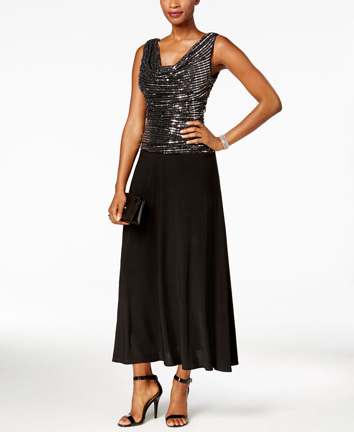 R & M Richards Metallic Sequined A-Line Dress & Reviews - Dresses ...