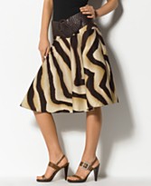 Lauren by Ralph Lauren Zebra-Print Skirt With Yoke