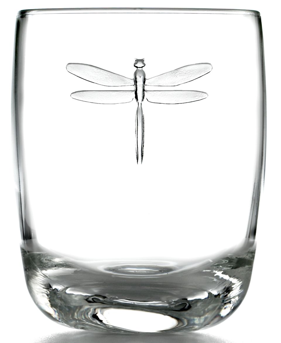 French Home La Rochere Dragonfly Double Old Fashioned Glasses, Set