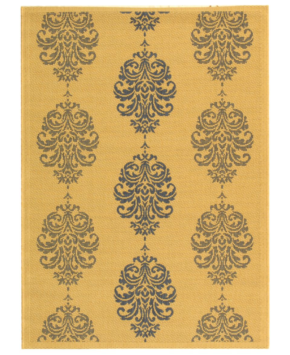 MANUFACTURERS CLOSEOUT Safavieh Area Rug, Courtyard Indoor/Outdoor CY2720 Natural/Blue 2 x 6 7 Runner   Rugs