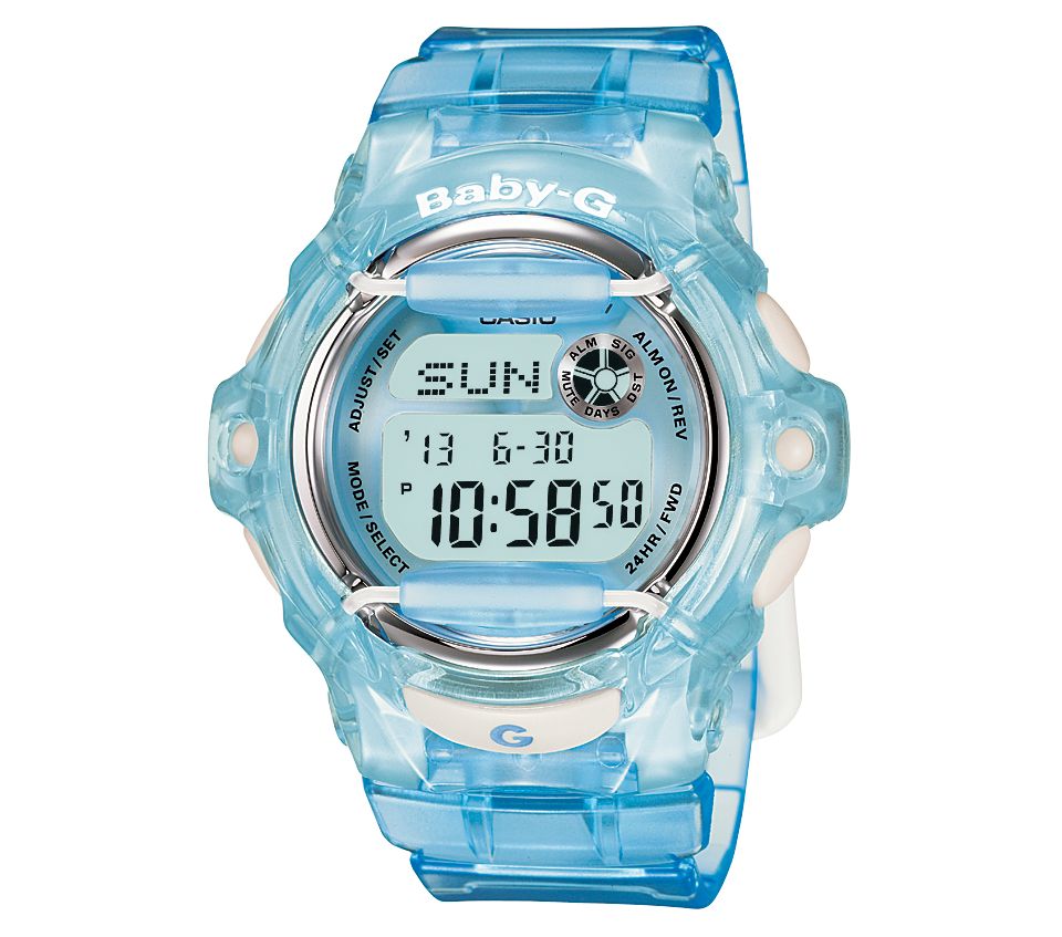 Baby G Watch, Womens Digital Tidegraph Blue Resin Strap 42x45mm