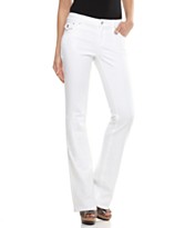 INC International Concepts Jeans, Boot Cut White with Rhinestones