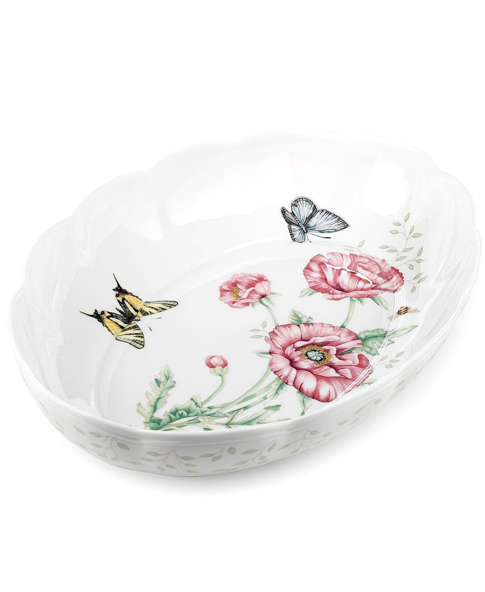 Lenox Bakeware, Butterfly Meadow Scalloped Oval Baker   Casual