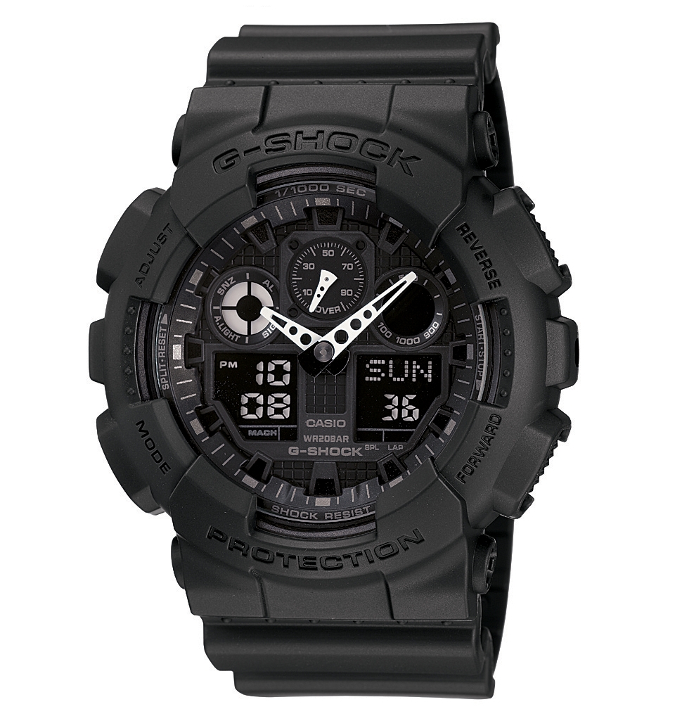 Shock Watch, Mens Black Resin Strap GA100 1A1   All Watches