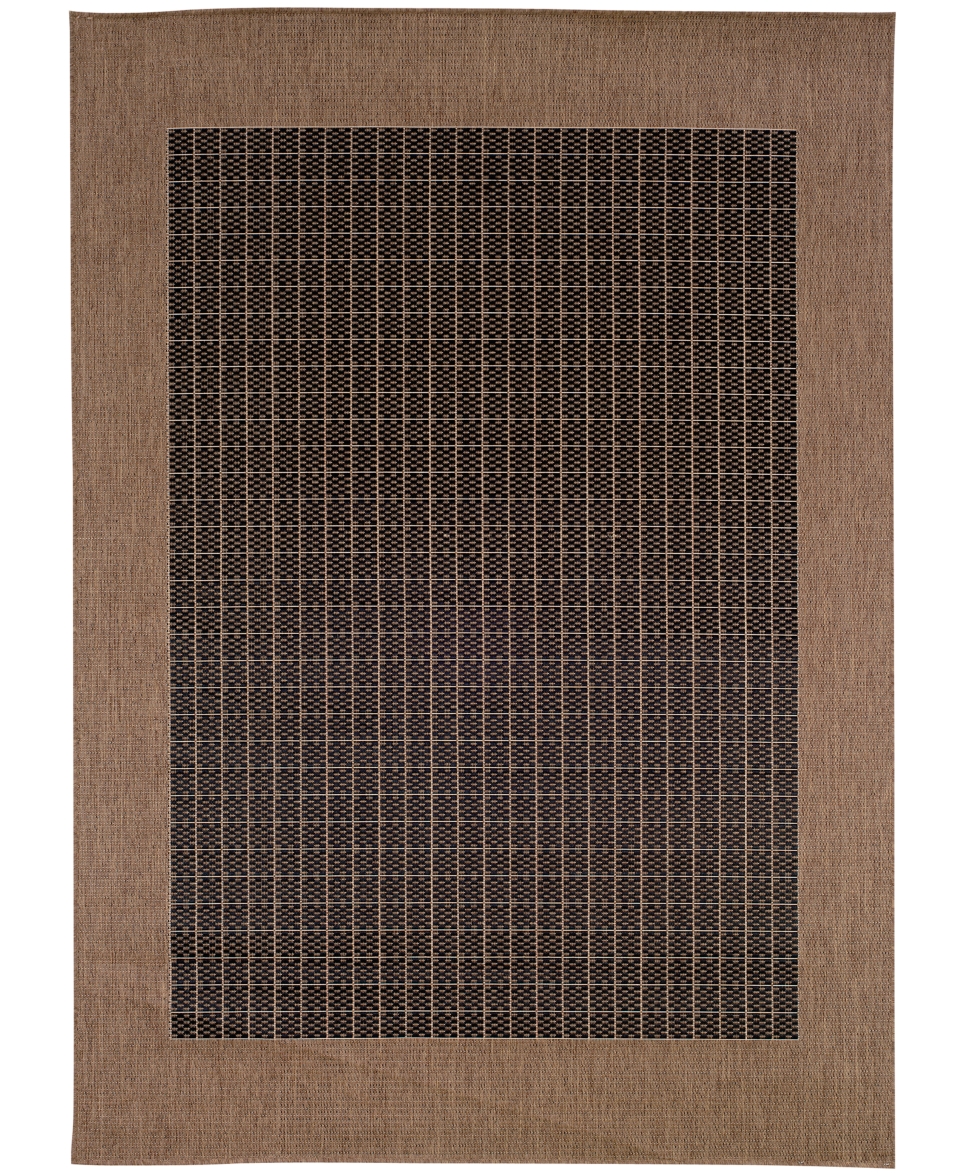   Rugs, Indoor/Outdoor Recife Collection Checkered Field Black Cocoa