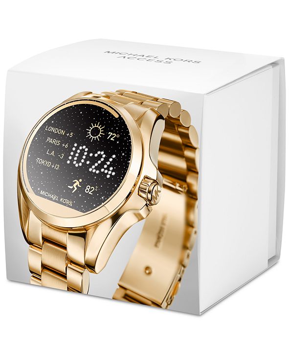 Michael Kors Access Unisex Digital Bradshaw Gold-Tone Stainless Steel Bracelet Smartwatch 45mm