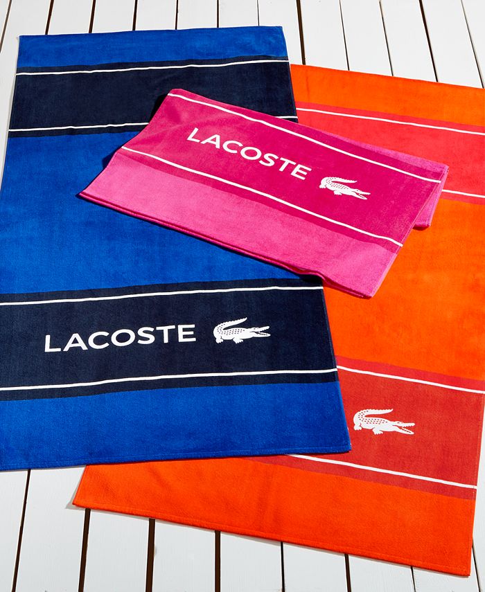 Lacoste CLOSEOUT! Blocks Beach Towel & Reviews Bath Towels Bed