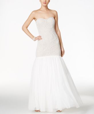 adrianna papell beaded mermaid gown