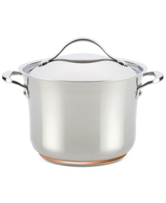 Anolon Nouvelle Copper, Нержавеющая сталь, 6,5 кг Кастрюля для запекания с крышкой, Эксклюзивная от Macy's