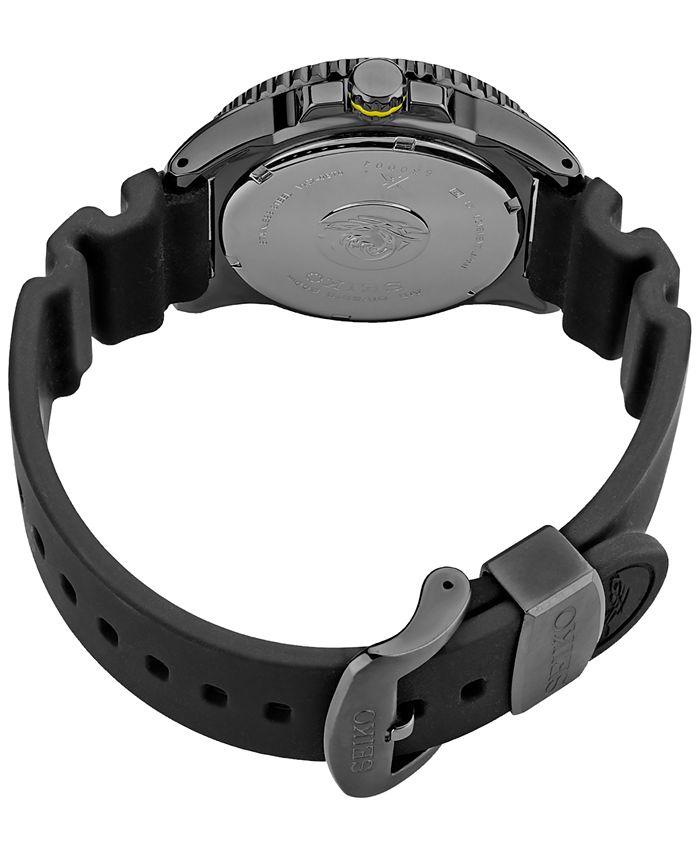 seiko prospex divers solar mens black silicone watch sne441