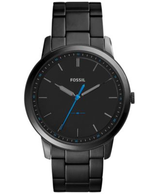 black metal bracelet watch
