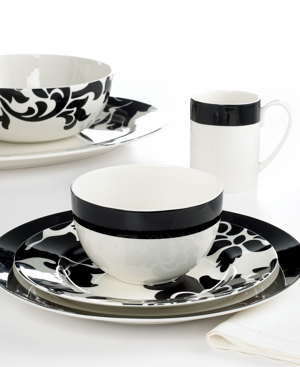 Martha Stewart Collection Dinnerware, Classic Band and Lisbon Black