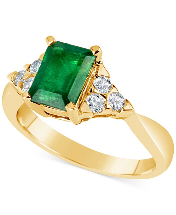 Macy's Emerald (13/4 ct. t.w.) and Diamond (1/4 ct. t.w.) Ring in 14k