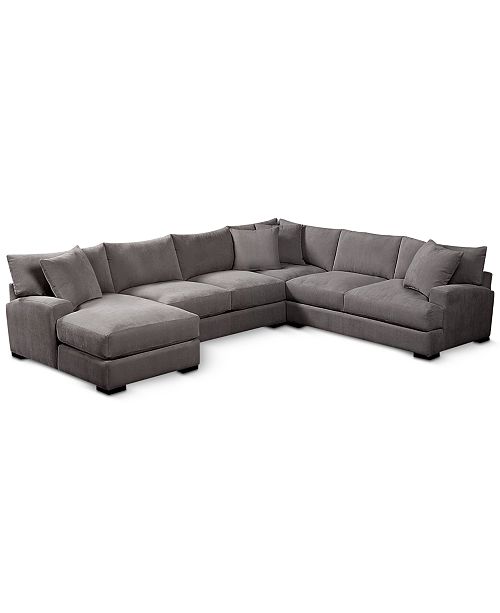 Furniture Rhyder 4 Pc 112 Fabric Sectional Sofa With Chaise Created For Macy S Reviews Furniture Macy S