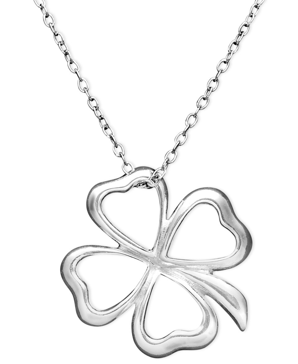 Unwritten Sterling Silver Necklace, Open Clover Pendant