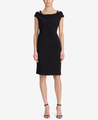 cowl neck jersey dress