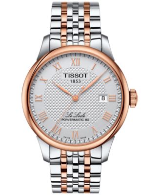 Мужские швейцарские автоматические часы Tissot Le Locle с двухцветным браслетом из нержавеющей стали, серебро 39 мм