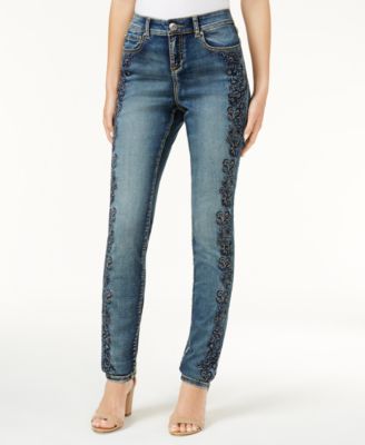 inc embroidered jeans