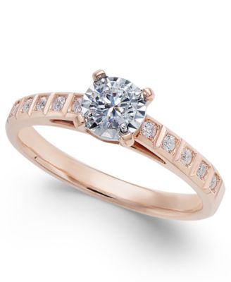 macy's engagement rings rose gold